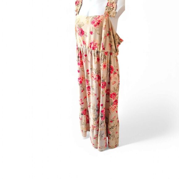 TORRID NEW MAXI Challis Steph Rose Ruffle StrapTiered Plus Size 3X Dress - Picture 6 of 17